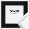 Ramme Edsbyn Hvid 50x50 cm - Passepartout Sort 35x35 cm
