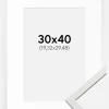 Ramme Edsbyn Hvid 30x40 cm - Passepartout Hvid 8x12 inches (20,32x30,48 cm)