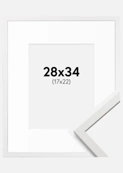 Ramme Edsbyn Hvid 28x34 cm - Passepartout Hvid 18x23 cm