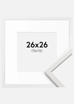 Ramme Edsbyn Hvid 26x26 cm - Passepartout Hvid 17x17 cm