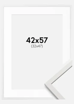 Ramme Edsbyn Hvid 42x57 cm - Passepartout Hvid 33x48 cm