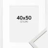 Ramme Edsbyn Hvid 40x50 cm - Passepartout Hvid 28x35 cm