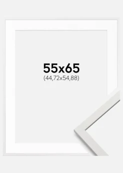 Ramme Edsbyn Hvid 55x65 cm - Passepartout Hvid 18x22 inches