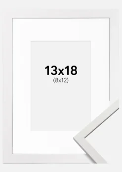 Ramme Edsbyn Hvid 13x18 cm - Passepartout Hvid 9x13 cm