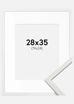 Ramme Edsbyn Hvid 28x35 cm - Passepartout Hvid 20x25 cm