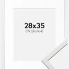 Ramme Edsbyn Hvid 28x35 cm - Passepartout Hvid 8x10 inches (20,32x25,4 cm)