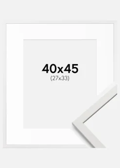 Ramme Edsbyn Hvid 40x45 cm - Passepartout Hvid 28x34 cm