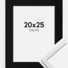Ramme Edsbyn Hvid 20x25 cm - Passepartout Sort 15x20 cm