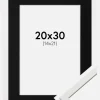 Ramme Edsbyn Hvid 20x30 cm - Passepartout Sort 15x22 cm