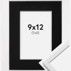 Ramme Edsbyn Hvid 9x12 cm - Passepartout Sort 6x9 cm