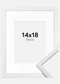 Ramme Edsbyn Hvid 14x18 cm - Passepartout Hvid 10x13 cm