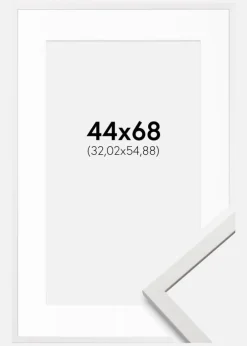 Ramme Edsbyn Hvid 44x68 cm - Passepartout Hvid 13x22 inches