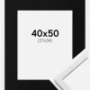 Ramme Edsbyn Hvid 40x50 cm - Passepartout Sort 28x35 cm