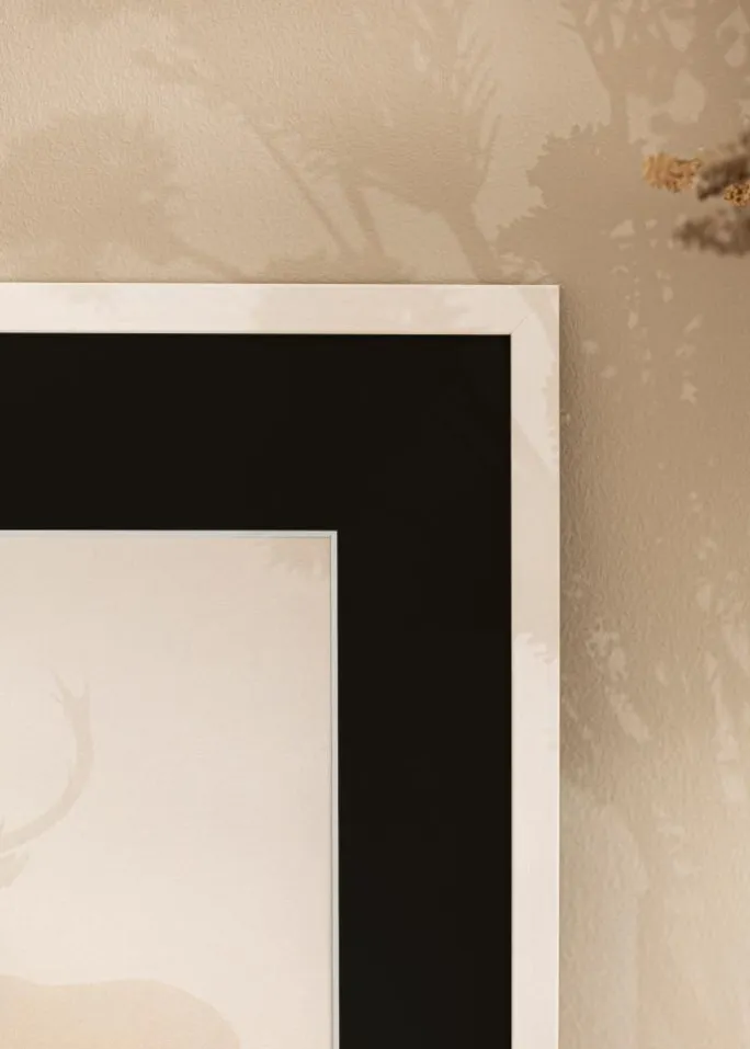 Ramme Edsbyn Hvid 40x50 cm - Passepartout Sort 28x35 cm