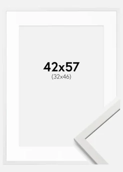 Ramme Edsbyn Hvid 42x57 cm - Passepartout Hvid 33x47 cm