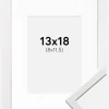 Ramme Edsbyn Hvid 13x18 cm - Passepartout Hvid 9x12 cm