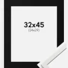 Ramme Edsbyn Hvid 32x45 cm - Passepartout Sort 25x30 cm