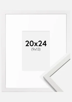 Ramme Edsbyn Hvid 20x24 cm - Passepartout Hvid 10x14 cm