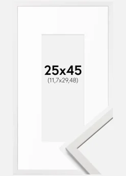 Ramme Edsbyn Hvid 25x45 cm - Passepartout Hvid 5x12 inches