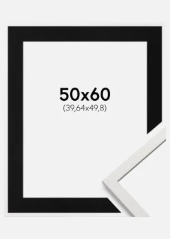 Ramme Edsbyn Hvid 50x60 cm - Passepartout Sort 16x20 inches (40,64x50,8 cm)