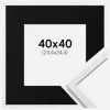 Ramme Edsbyn Hvid 40x40 cm - Passepartout Sort 10x10 inches (25,4x25,4 cm)