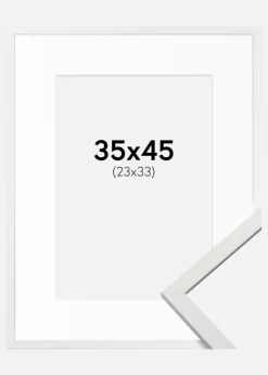 Ramme Edsbyn Hvid 35x45 cm - Passepartout Hvid 24x34 cm