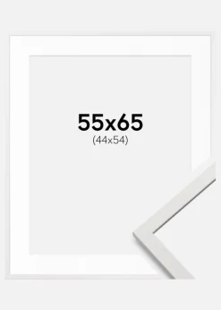 Ramme Edsbyn Hvid 55x65 cm - Passepartout Hvid 45x55 cm