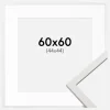 Ramme Edsbyn Hvid 60x60 cm - Passepartout Hvid 45x45 cm