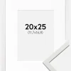 Ramme Edsbyn Hvid 20x25 cm - Passepartout Hvid 5x7 inches (12,7x17,8 cm)