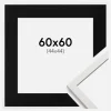 Ramme Edsbyn Hvid 60x60 cm - Passepartout Sort 45x45 cm