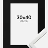 Ramme Edsbyn Hvid 30x40 cm - Passepartout Sort 20x30 cm