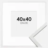 Ramme Edsbyn Hvid 40x40 cm - Passepartout Hvid 25x25 cm
