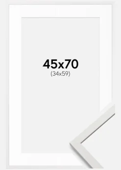 Ramme Edsbyn Hvid 45x70 cm - Passepartout Hvid 35x60 cm