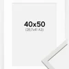 Ramme Edsbyn Hvid 40x50 cm - Passepartout Hvid 29,7x42 cm (A3)