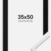 Ramme Edsbyn Hvid 35x50 cm - Passepartout Sort 11x17 inches (27,94x43,18 cm)