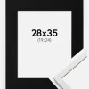Ramme Edsbyn Hvid 28x35 cm - Passepartout Sort 20x25 cm