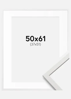 Ramme Edsbyn Hvid 50x61 cm - Passepartout Hvid 38x52 cm