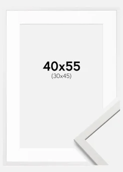 Ramme Edsbyn Hvid 40x55 cm - Passepartout Hvid 31x46 cm
