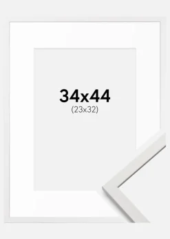 Ramme Edsbyn Hvid 34x44 cm - Passepartout Hvid 24x33 cm