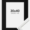 Ramme Edsbyn Hvid 30x40 cm - Passepartout Sort 21x29,7 cm (A4)