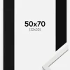 Ramme Edsbyn Hvid 50x70 cm - Passepartout Sort 33x56 cm