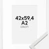 Ramme Edsbyn Hvid 42x59,4 cm (A2) - Passepartout Hvid 25x38 cm