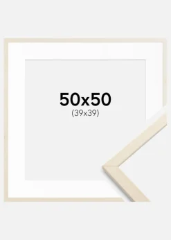 Ramme Edsbyn Løn 50x50 cm - Passepartout Hvid 40x40 cm