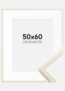 Ramme Edsbyn Løn 50x60 cm - Passepartout Hvid 14x18 inches