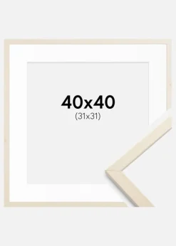 Ramme Edsbyn Løn 40x40 cm - Passepartout Hvid 32x32 cm