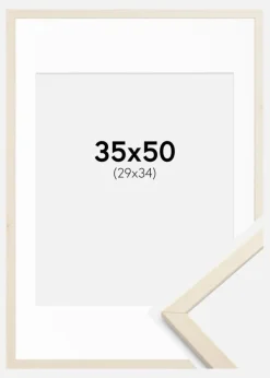Ramme Edsbyn Løn 35x50 cm - Passepartout Hvid 30x35 cm