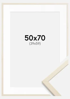 Ramme Edsbyn Løn 50x70 cm - Passepartout Hvid 40x60 cm