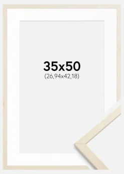 Ramme Edsbyn Løn 35x50 cm - Passepartout Hvid 11x17 inches