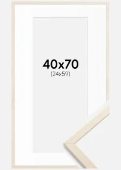 Ramme Edsbyn Løn 40x70 cm - Passepartout Hvid 25x60 cm