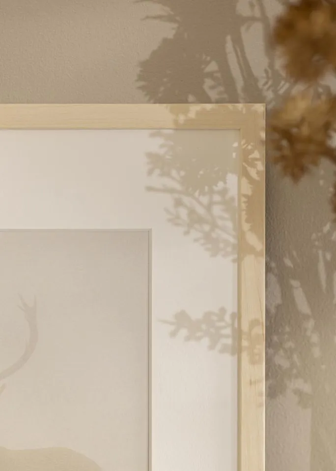 Ramme Edsbyn Løn 60x60 cm - Passepartout Hvid 50x50 cm